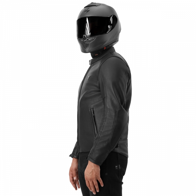 Chaqueta de moto de cuero Shima Hunter 3.0 negra