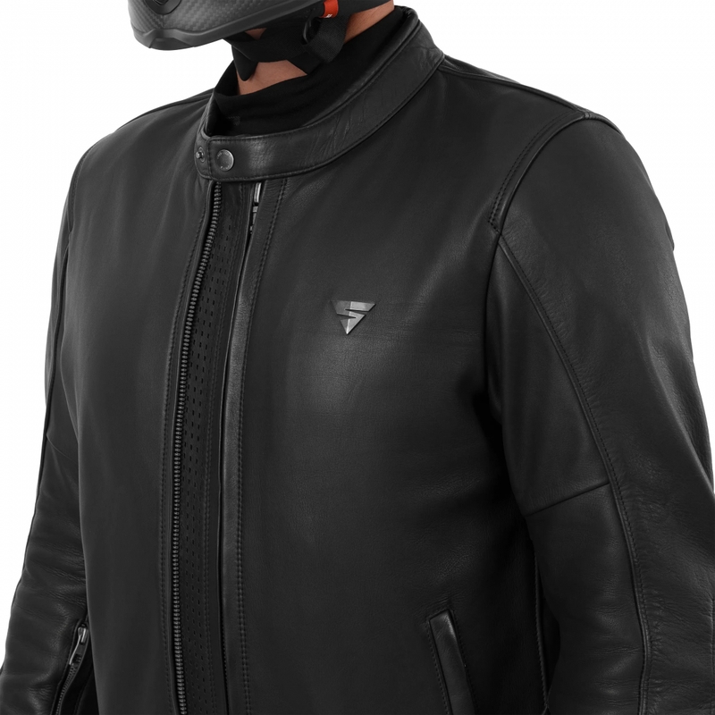 Chaqueta de moto de cuero Shima Hunter 3.0 negra