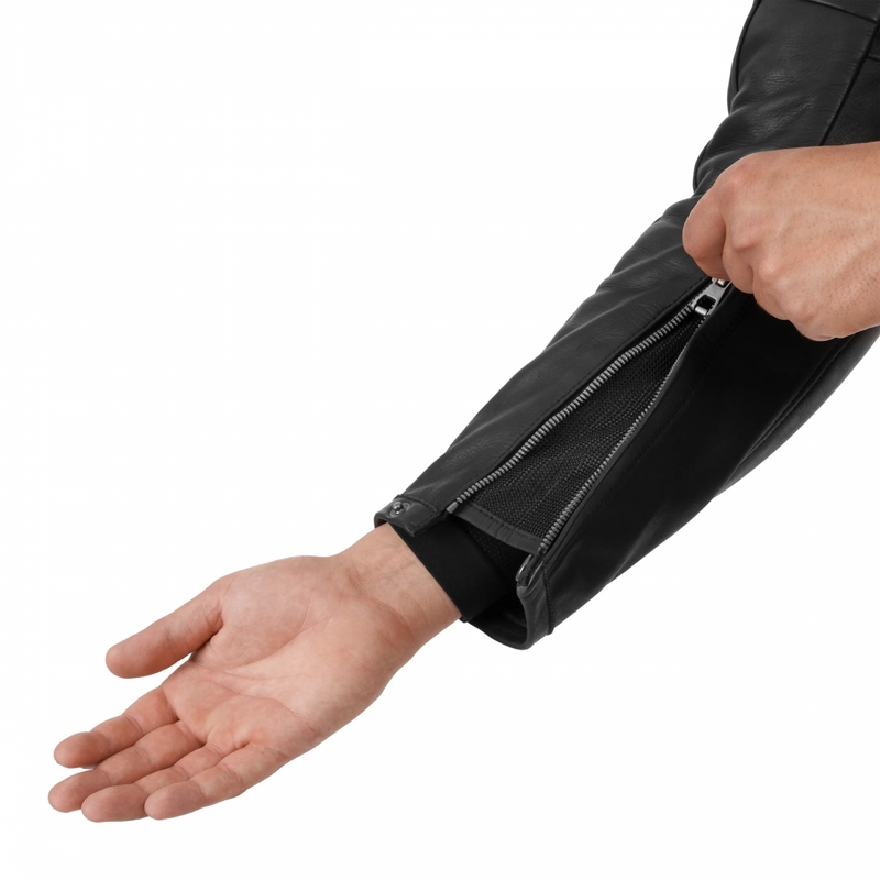 Chaqueta de moto de cuero Shima Hunter 3.0 negra