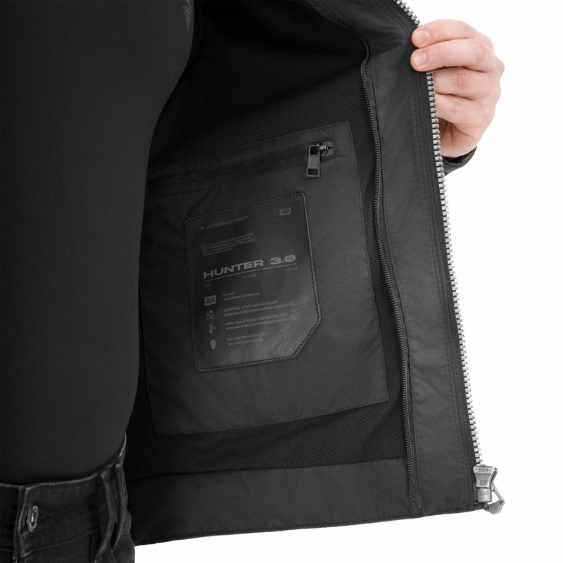 Chaqueta de moto de cuero Shima Hunter 3.0 negra