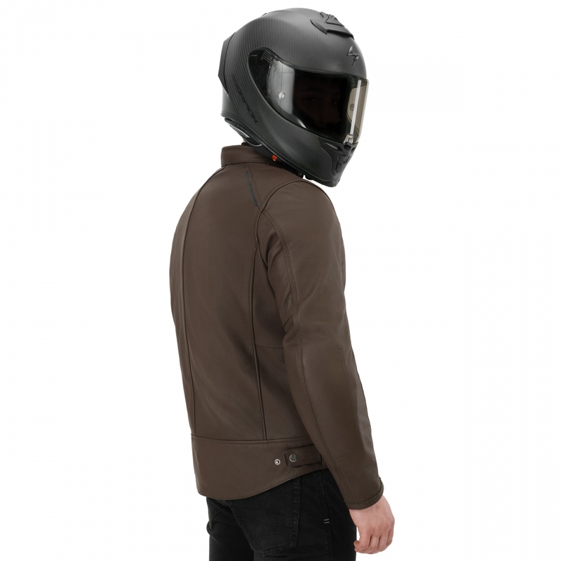 Chaqueta de moto de cuero Shima Hunter 3.0 marrón