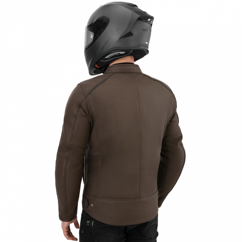 Chaqueta de moto de cuero Shima Hunter 3.0 marrón
