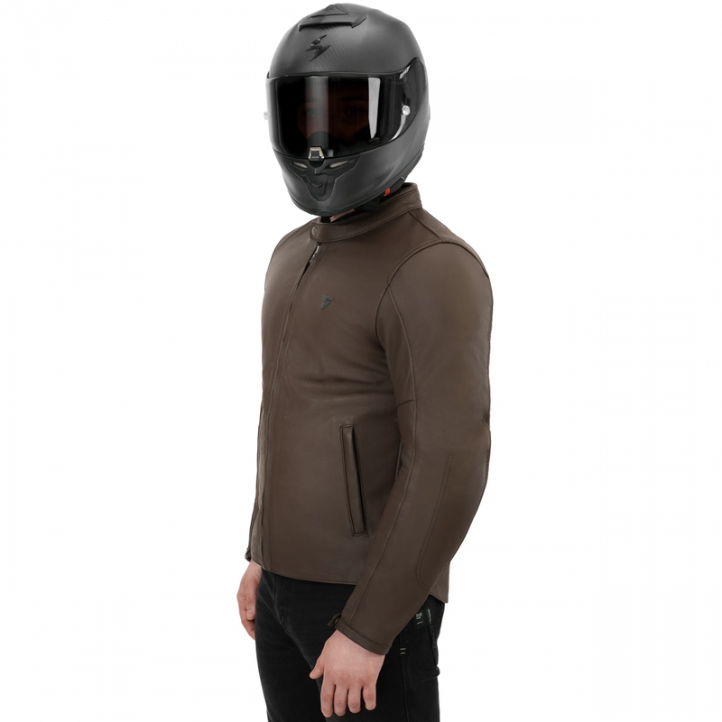 Chaqueta de moto de cuero Shima Hunter 3.0 marrón