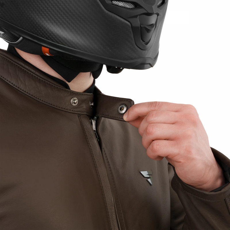 Chaqueta de moto de cuero Shima Hunter 3.0 marrón