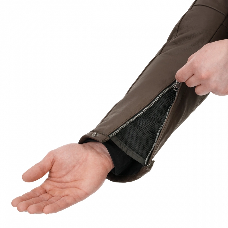 Chaqueta de moto de cuero Shima Hunter 3.0 marrón