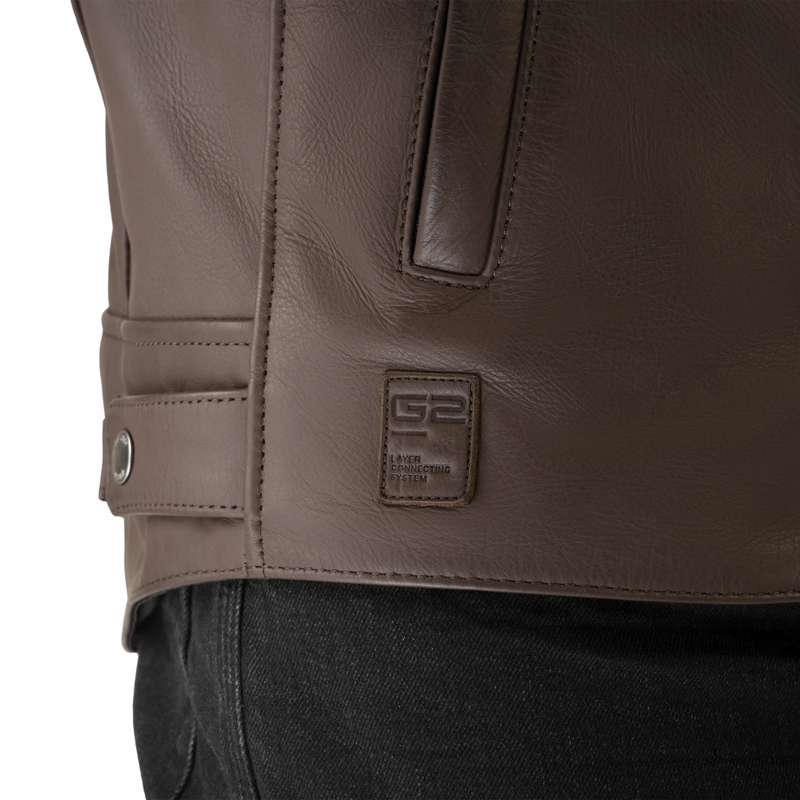 Chaqueta de moto de cuero Shima Hunter 3.0 marrón