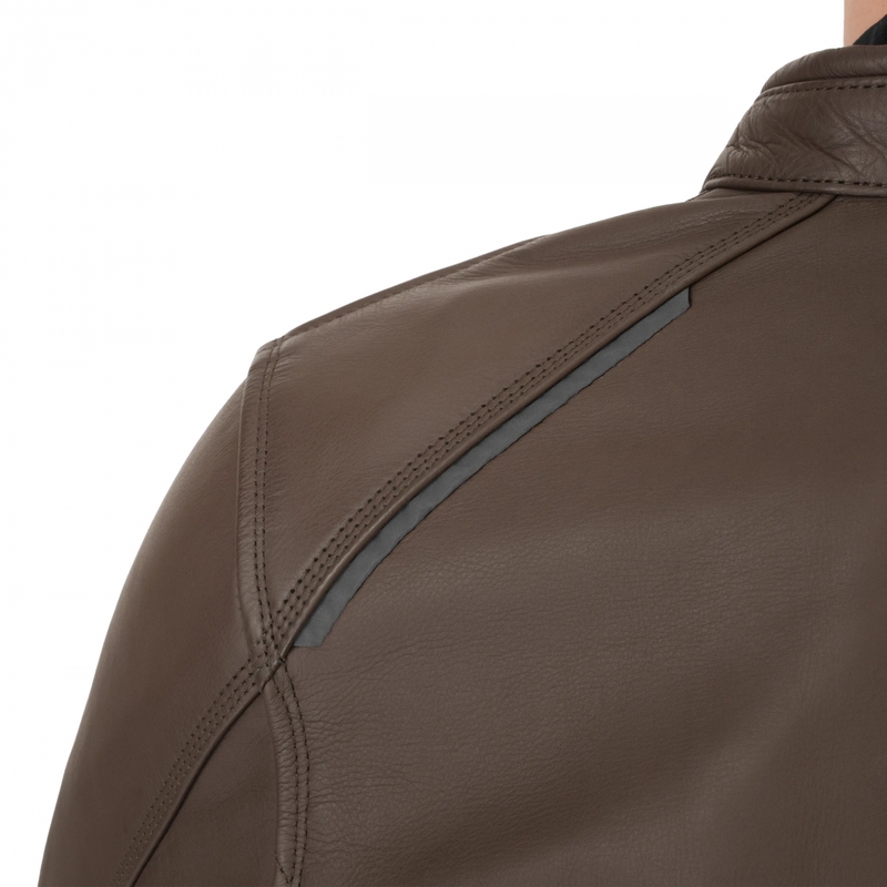 Chaqueta de moto de cuero Shima Hunter 3.0 marrón