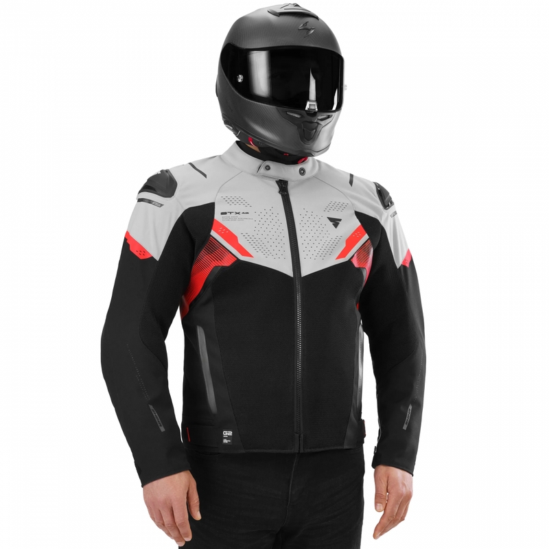 Chaqueta de moto Shima STX Air gris-roja
