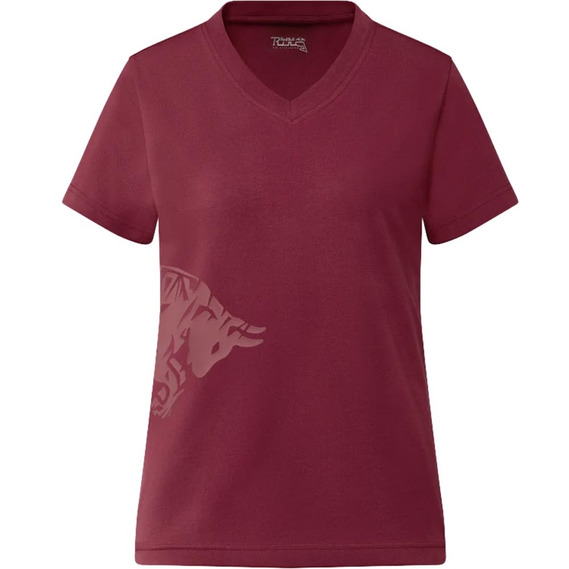 Camiseta Red Bull Racing Boost para mujer, color rojo oscuro.