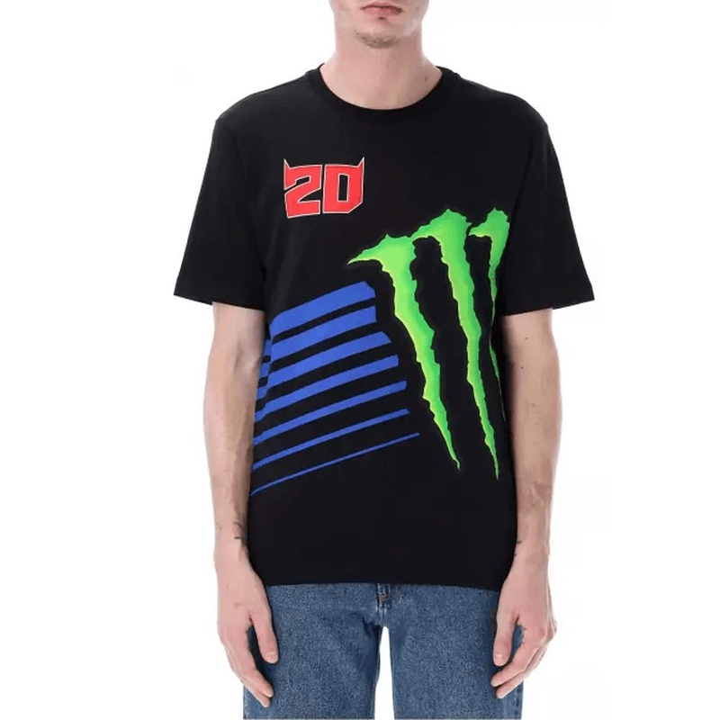 Camiseta negra con el logo de Monster Energy de Fabio Quartararo