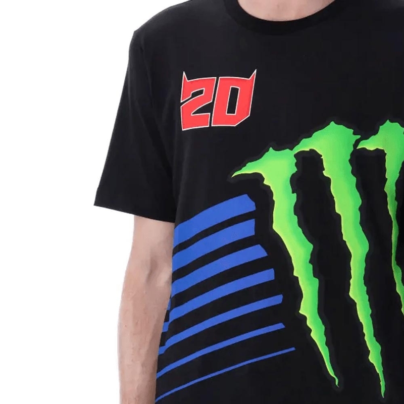 Camiseta negra con el logo de Monster Energy de Fabio Quartararo
