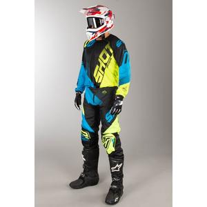 Komplet (dres + kalhoty) Shot DEVO Ultimate modro-fluo žlutý