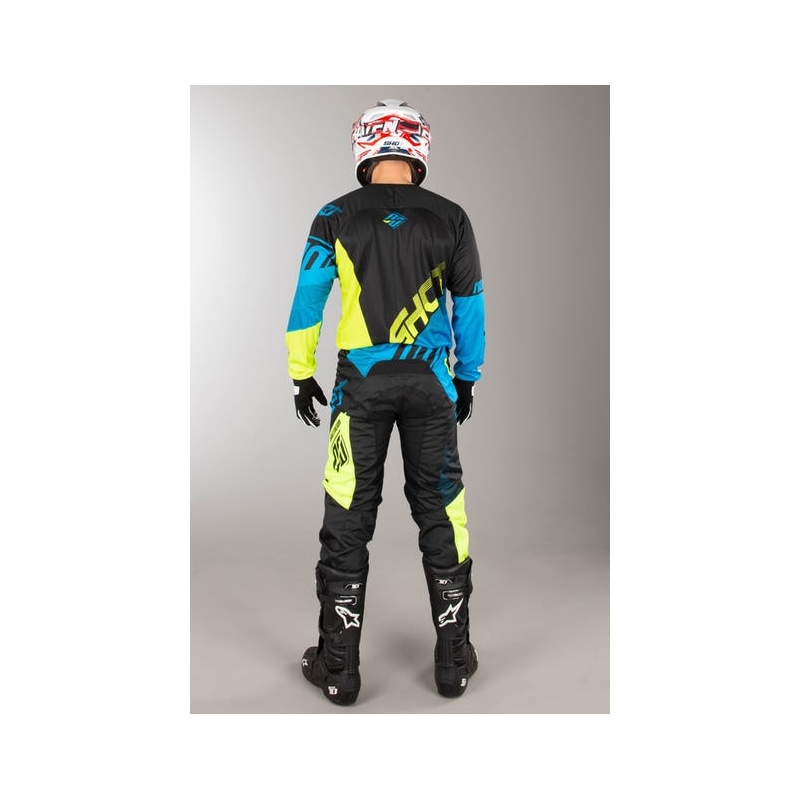 Komplet (dres + kalhoty) Shot DEVO Ultimate modro-fluo žlutý