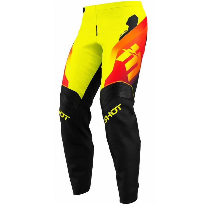 Pantalones de motocross Shot Draw Rocket Kids amarillo flúor