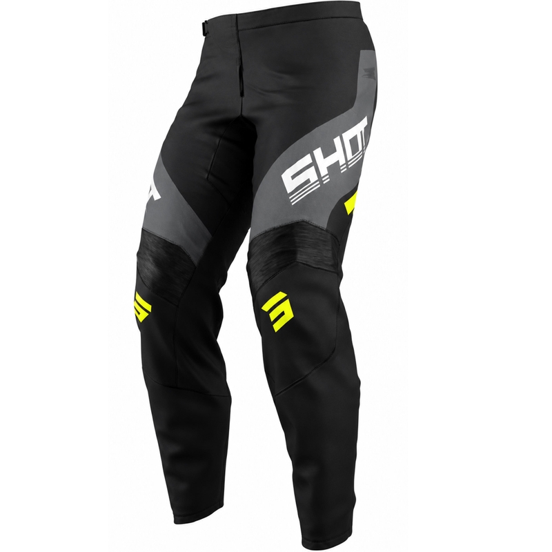 Pantalones de motocross Shot Draw Struck para niños, color gris.