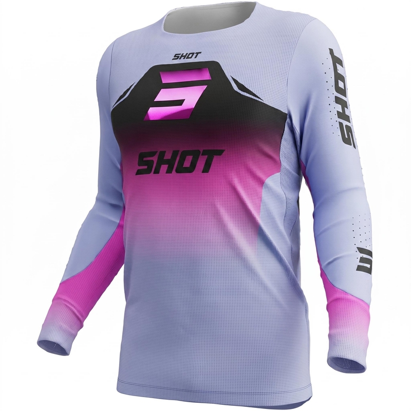 Camiseta de motocross Shot Aerolite Phase morada