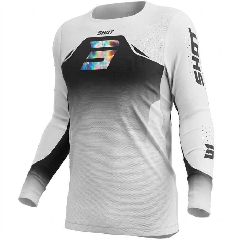 Camiseta de motocross Shot Aerolite Phase blanca