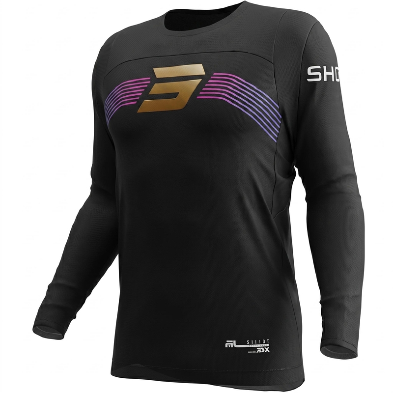 Camiseta de motocross Shot Contact Kicker negra