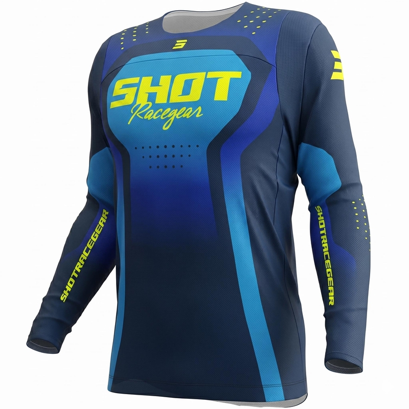 Camiseta de motocross Shot Contact Stream azul