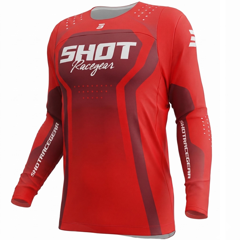 Camiseta de motocross Shot Contact Stream rojo