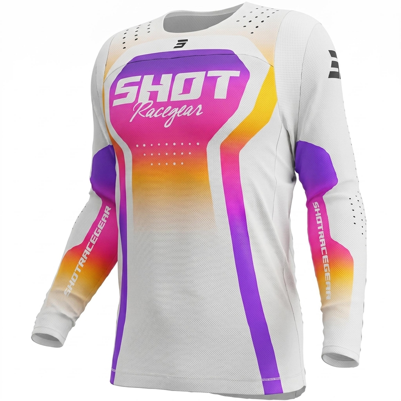 Camiseta de motocross Shot Contact Stream blanca