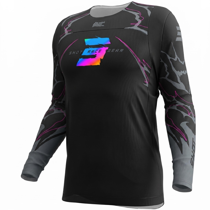 Camiseta de motocross Shot Contact Rac negra