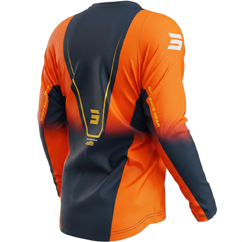 Camiseta de motocross Shot Devo Future azul-naranja