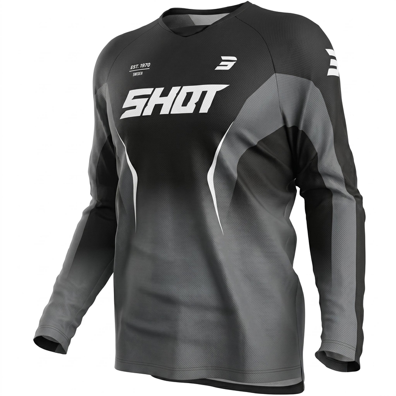 Camiseta de motocross Shot Draw Clash negra