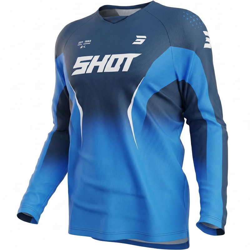Camiseta de motocross Shot Draw Clash azul