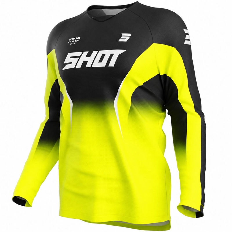 Camiseta de motocross Shot Draw Clash amarillo flúor