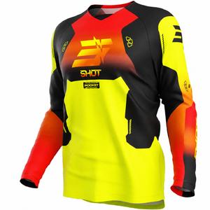 Camiseta de motocross infantil Shot Draw Rocket amarillo flúor