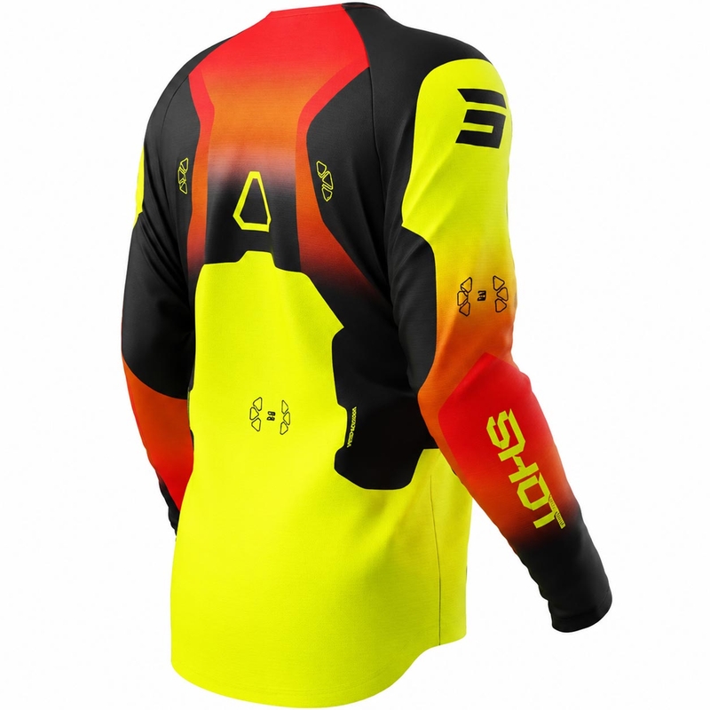 Camiseta de motocross infantil Shot Draw Rocket amarillo flúor
