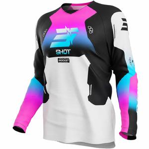 Camiseta de motocross infantil Shot Draw Rocket rosa
