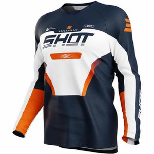 Camiseta de motocross infantil Shot Draw Struck azul-naranja