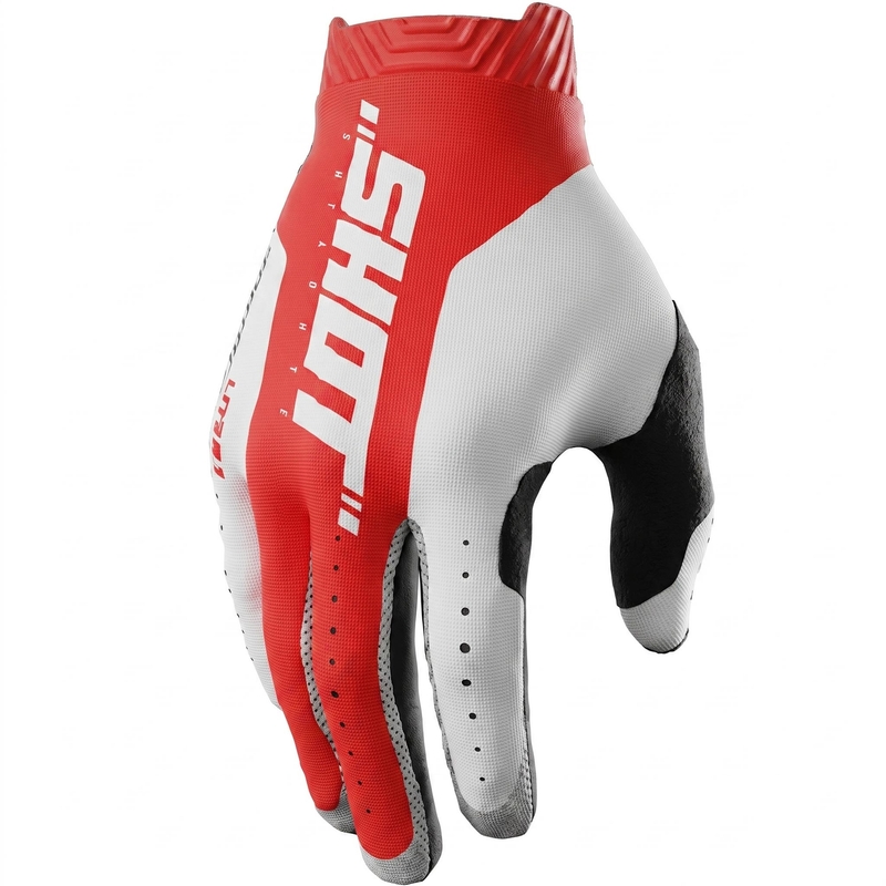 Guantes de motocross Shot Lite Skin rojos