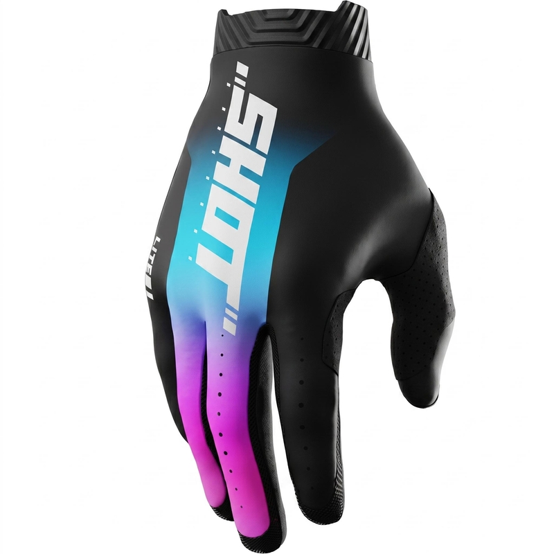 Guantes de motocross Shot Lite Skin azul-rosa