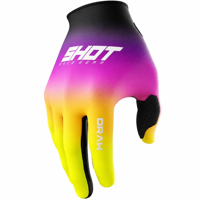 Guantes de motocross Shot Draw Shade rosa-amarillo flúor