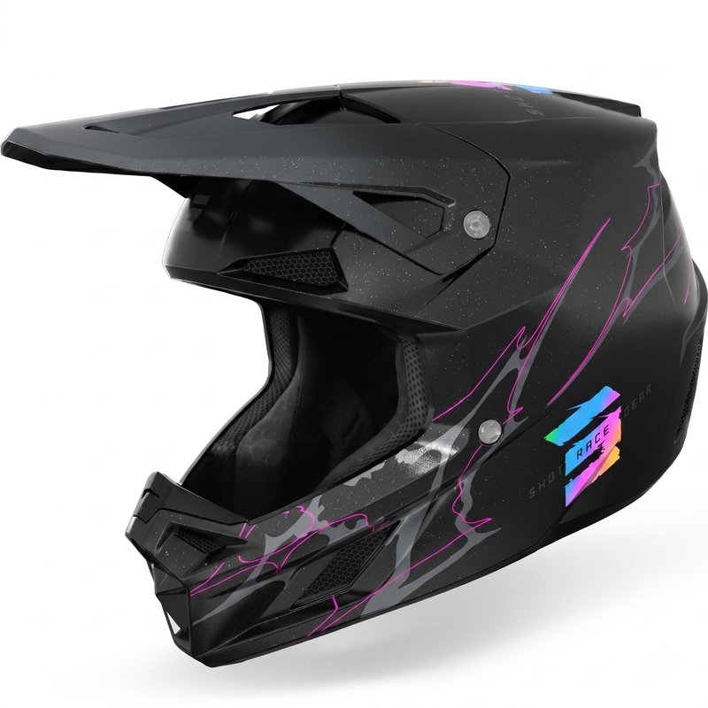 Casco de motocross Shot Speed Race negro perla