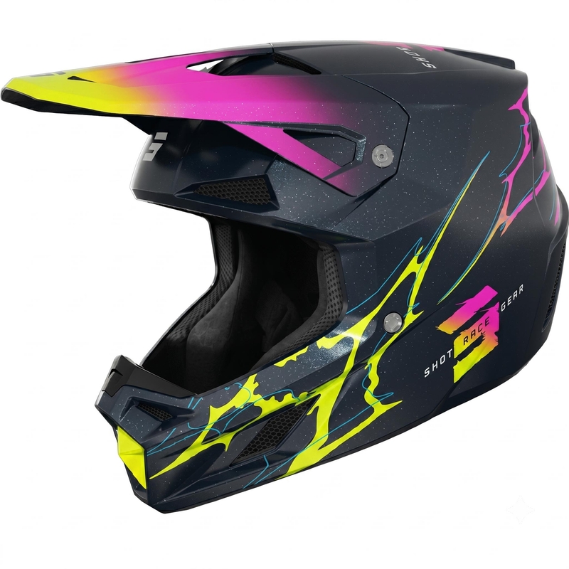 Casco de motocross Shot Speed Race azul perla