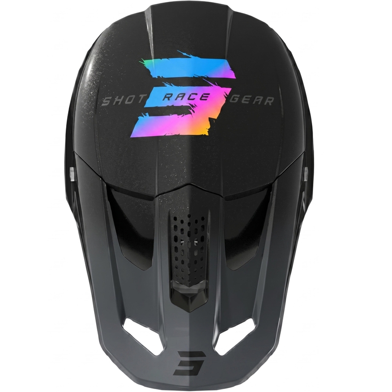 Casco de motocross Shot Speed Race Kids color negro perla