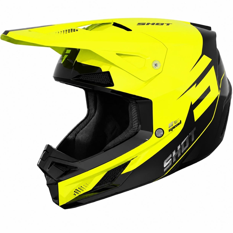 Casco de motocross Shot Speed S amarillo flúor brillante