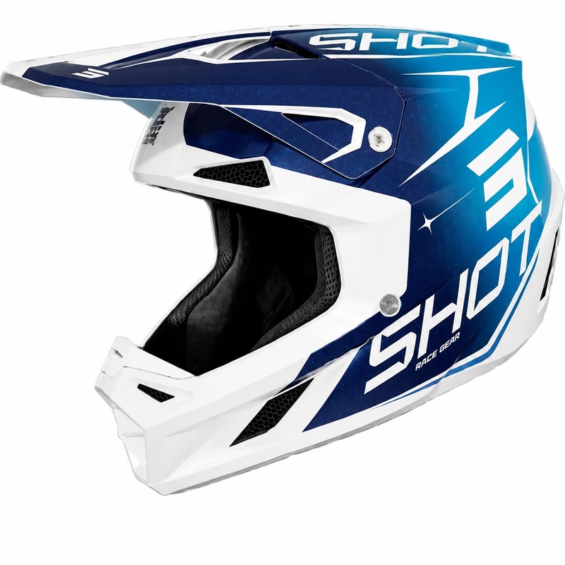 Casco de motocross Shot Speed Side color azul perla