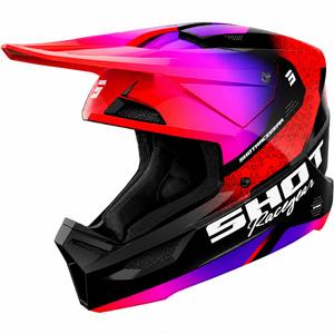 Casco de motocross infantil Shot Furious Stream rojo brillante