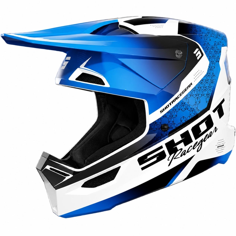 Casco de motocross infantil Shot Furious Stream, azul brillante