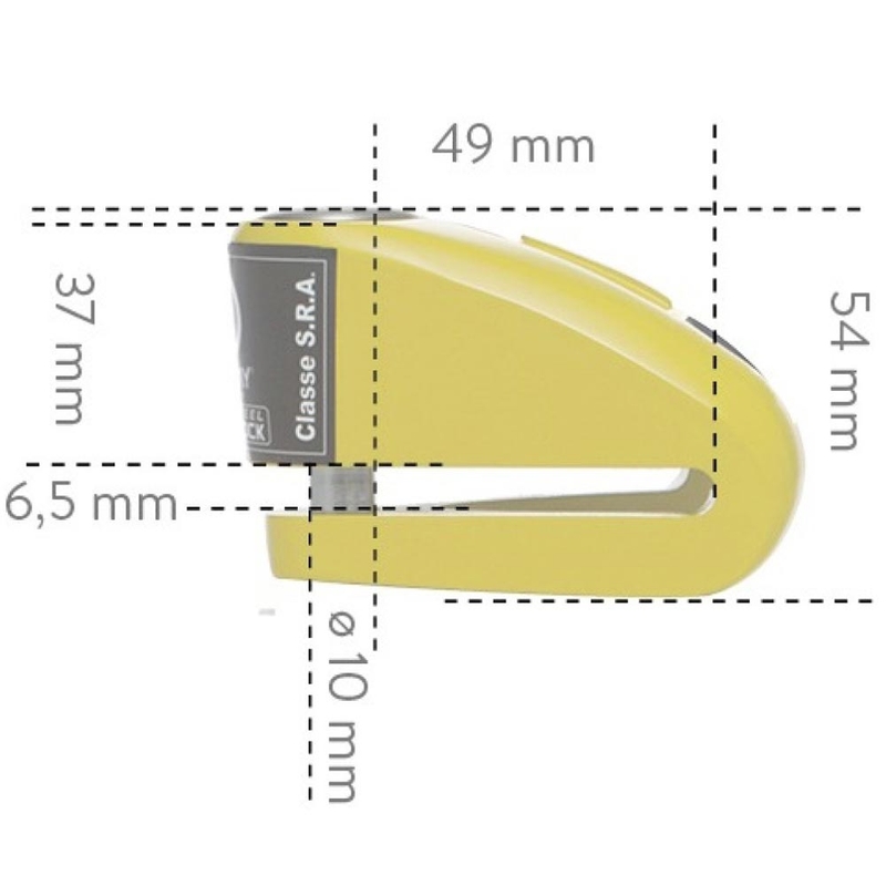 Bloqueo de disco de freno Auvray B-Lock 10 Alarma 120 dB amarillo