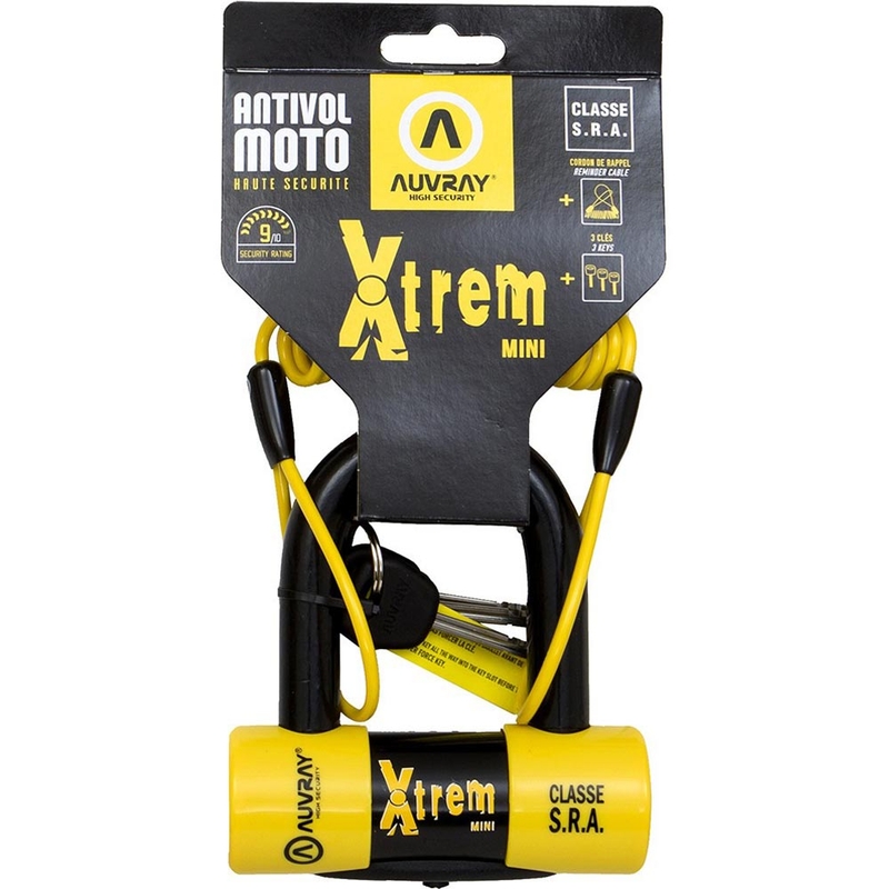 Bloqueo de disco de freno Auvray XTREM Mini de 16 mm, color amarillo