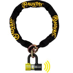 Candado de cadena para motocicleta Auvray XTREM con candado en U de alerta mini XTREM, negro.