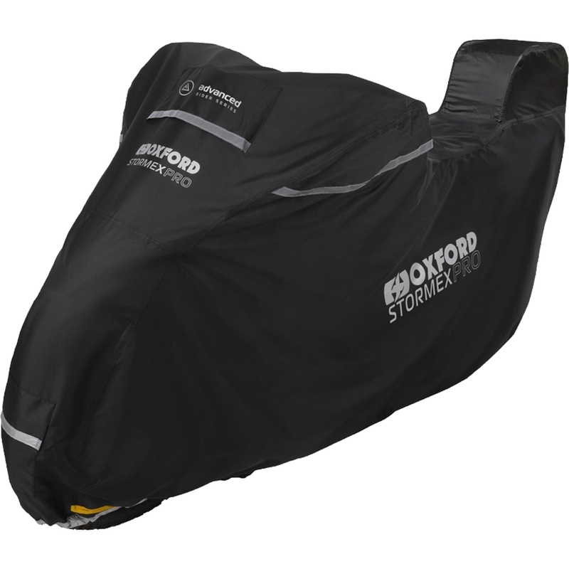 Funda para motocicleta Oxford Stormex Pro (con compartimento para equipaje) negra