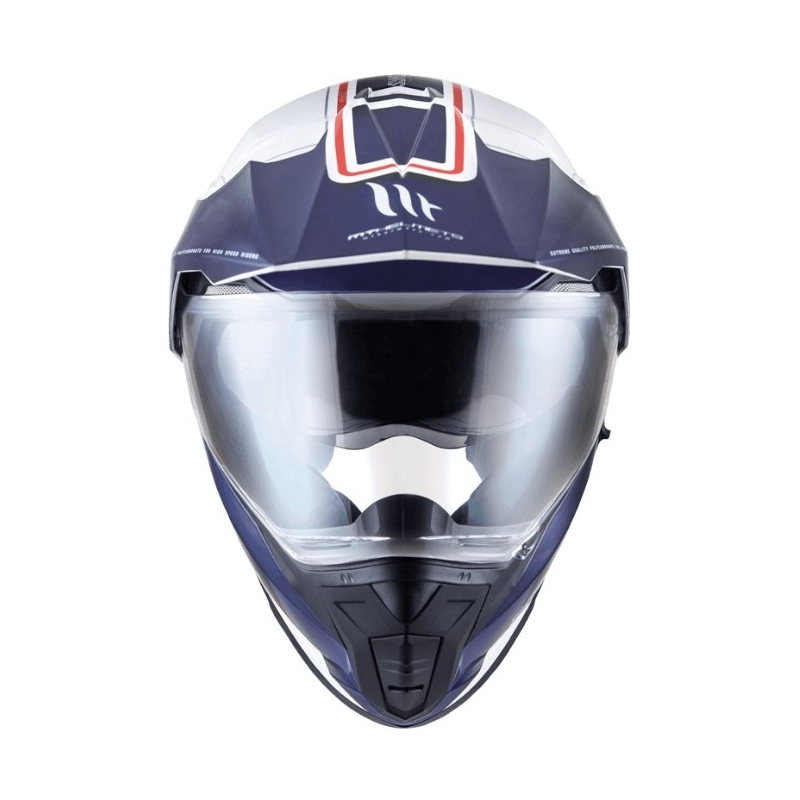 Enduro přilba MT Synchrony Duosport SV Tourer bílo-modro-červená výprodej