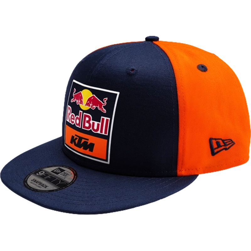 Gorra con visera recta KTM Replica azul-naranja